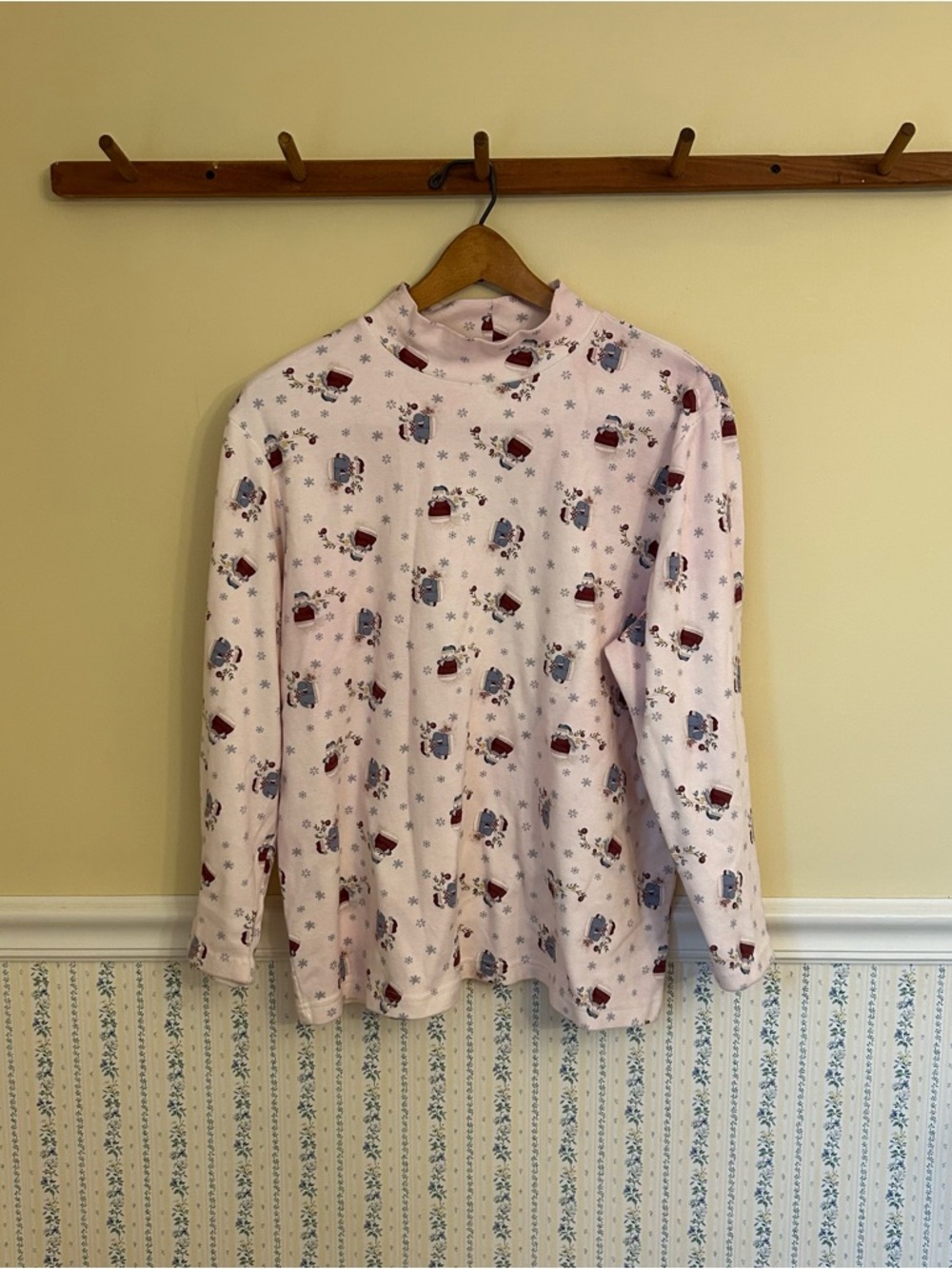 VINTAGE Croft & Barrow Snowman Turtleneck Long Sleeve Top